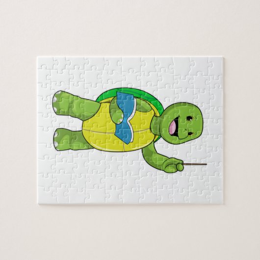 Turtle as Teacher with Book & Pointer Puzzle (Horizontal)