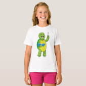 Turtle as Teacher with Book & Pointer T-Shirt (Vorne ganz)