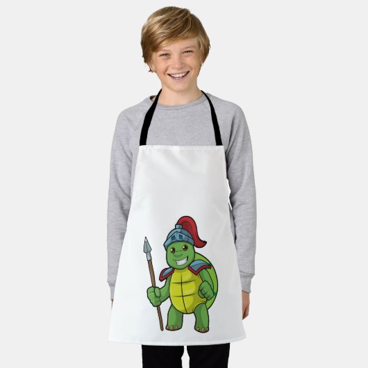 Turtle as Warrior with Spear & Helmet Schürze (Getragen)