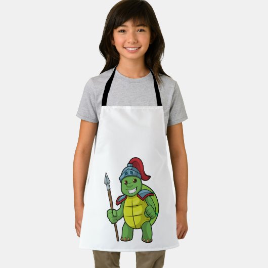 Turtle as Warrior with Spear & Helmet Schürze (Insitu)