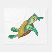 Turtle at Diving with Snorkel Fleecedecke (Vorderseite (Horizontal))