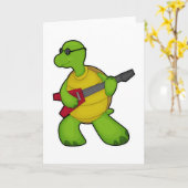 Turtle at Music mit Gitarre & Sonnenbrille Karte (Gelbe Blume)