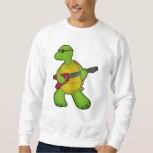 Turtle at Music mit Gitarre & Sonnenbrille Sweatshirt (Vorderseite)