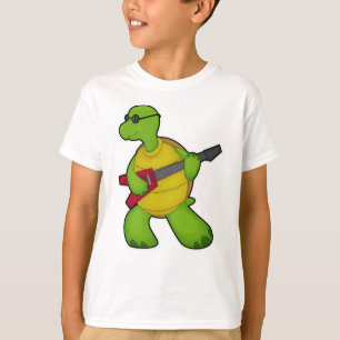 Turtle at Music mit Gitarre & Sonnenbrille T-Shirt