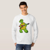 Turtle at Music mit Gitarre & Sonnenbrille T-Shirt (Vorne ganz)