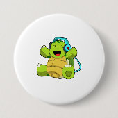 Turtle at Music mit Headphone Button (Vorderseite)