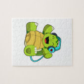 Turtle at Music mit Headphone Puzzle (Horizontal)