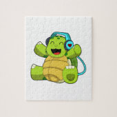 Turtle at Music mit Headphone Puzzle (Vertikal)