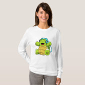 Turtle at Music mit Headphone T-Shirt (Vorne ganz)