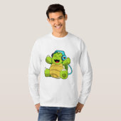 Turtle at Music mit Headphone T-Shirt (Vorne ganz)