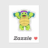 Turtle at Strength Training & Dumbells Aufkleber (Blatt)