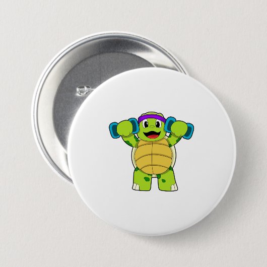 Turtle at Strength Training & Dumbells Button (Vorne & Hinten)