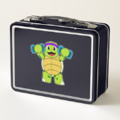 Turtle at Strength Training & Dumbells Metall Brotdose (Rückseite)