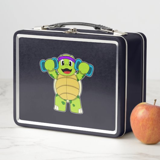Turtle at Strength Training & Dumbells Metall Brotdose (Beispiel)