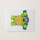 Turtle at Strength Training & Dumbells Puzzle (Horizontal)