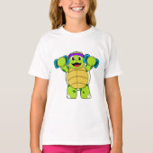 Turtle at Strength Training & Dumbells T-Shirt (Vorderseite)