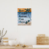 Turtle B.E.A.C.H Inspiration und Motivierend Poster (Küche)