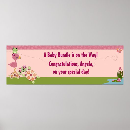 TURTLE Baby Duschbanner einmal an der Teichöffnung Poster (Vorne)