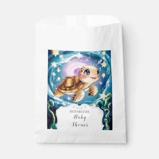 Turtle Baby Dusche Geschenktütchen (Vorderseite)