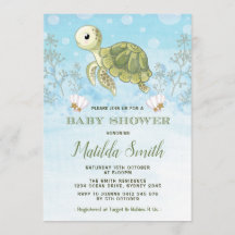 Turtle Baby Shower Einladung unter dem Meer