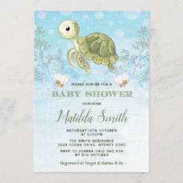 Turtle Baby Shower Einladung unter dem Meer