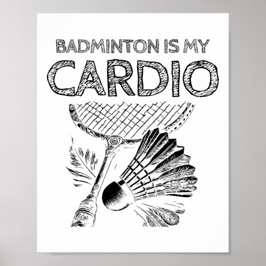 Turtle Badminton Player Shuttle Racket 1 Poster (Vorne)