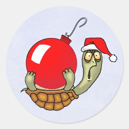 Turtle Ball Weihnachten Runder Aufkleber (Vorderseite)