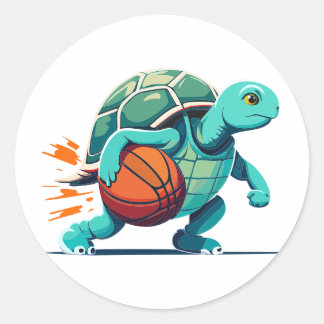 Turtle Baller Runder Aufkleber