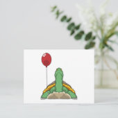 Turtle Balloon Postkarte (Stehend Vorderseite)