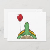 Turtle Balloon Postkarte (Vorne/Hinten)
