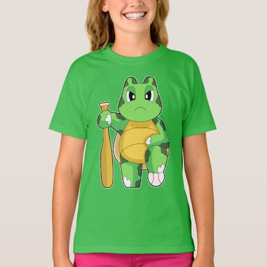 Turtle Baseball Baseballschläger T-Shirt (Vorderseite)
