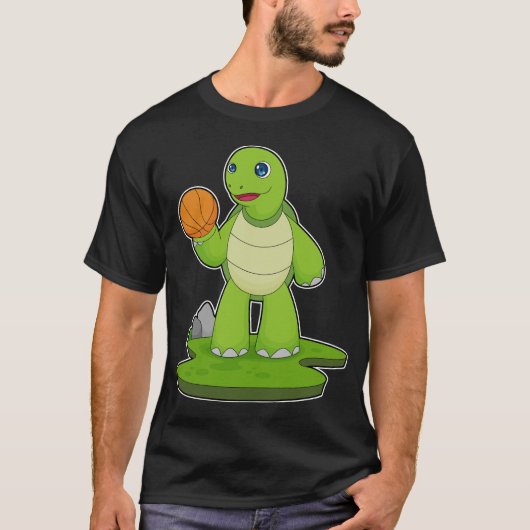 Turtle Basketball-Spieler Basketball T-Shirt (Vorderseite)