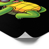 Turtle Basketball Sport Meer Tortoise Play Poster (Ecke)