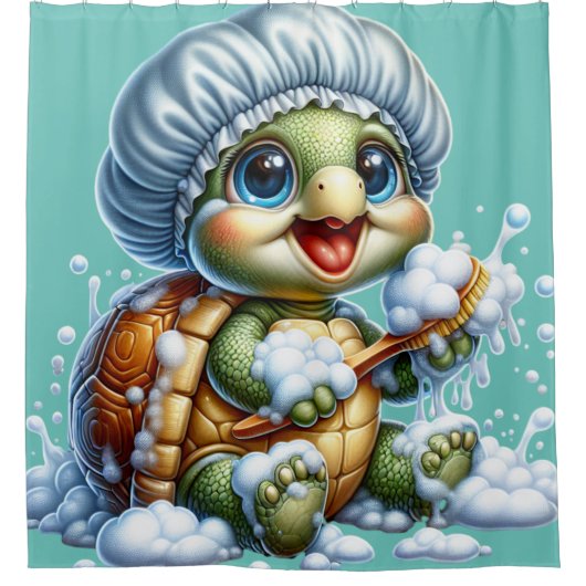"Turtle Bath Time Fun" Duschvorhang (Vorderseite)