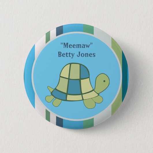 Turtle Bay Baby Dusche | Birthday Button Custom (Vorderseite)