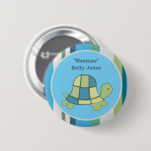 Turtle Bay Baby Dusche | Birthday Button Custom (Vorne & Hinten)