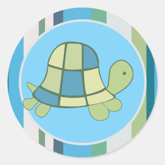 TURTLE BAY Blue Strip Umschlag Aufkleber | Gefälli (Vorderseite)