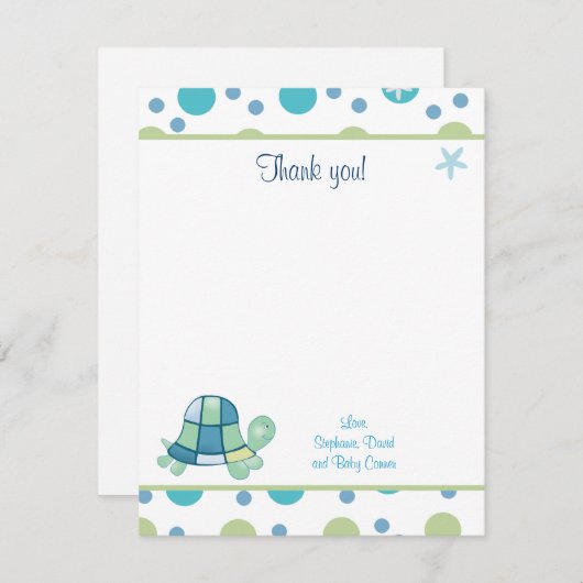 Turtle Bay Trendy Dot Flat Danke Karte (Vorne/Hinten)