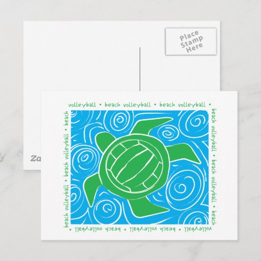 Turtle Beach Volleyball Postkarte (Vorne/Hinten)