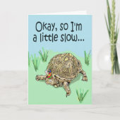Turtle Belated Late Happy Birthday Card Karte (Vorderseite)