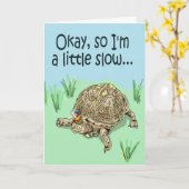 Turtle Belated Late Happy Birthday Card Karte (Gelbe Blume)