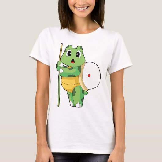 Turtle Billiard Queue T-Shirt (Vorderseite)