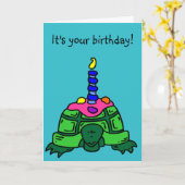 Turtle Birthday Card Karte (Gelbe Blume)