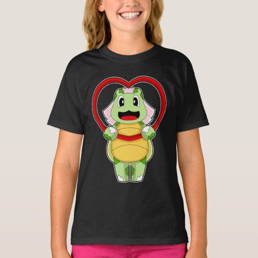 Turtle Braut Herz Hochzeit T-Shirt (Vorderseite)