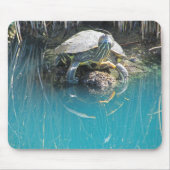 Turtle by Water mit Reflection Foto Lake Animal Mousepad (Vorne)
