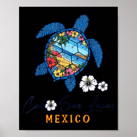 Turtle Cabo San Lucas Mexico Vacation Summer Men W Poster (Vorne)