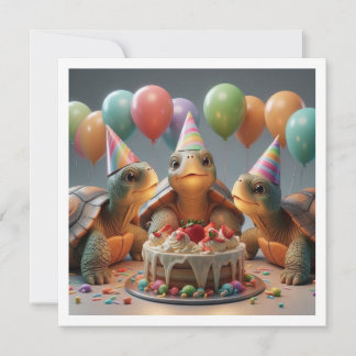 Turtle Card, Turtle Geburtstag, Turtle Einladung