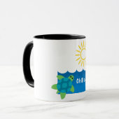 Turtle Chillaxing Design - Black 11 oz Combo Tasse (Vorderseite Links)