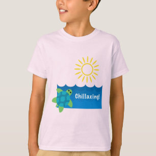 Turtle Chillaxing Design - Kids' Basic T - Shirt