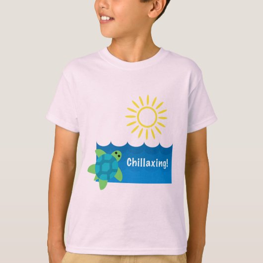 Turtle Chillaxing Design - Kids' Basic T - Shirt (Vorderseite)